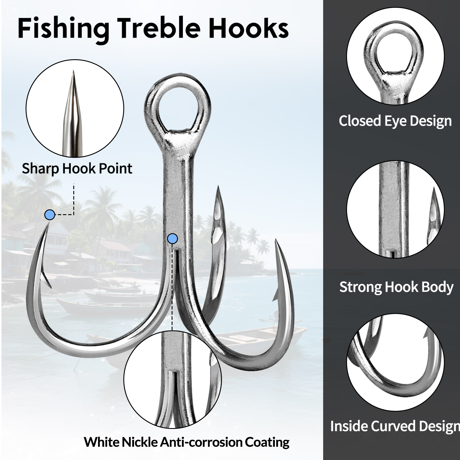 خطافات صيد ثلاثية 9KM للمياه ا - مراجعة Fishing Hook Assortment وسعره