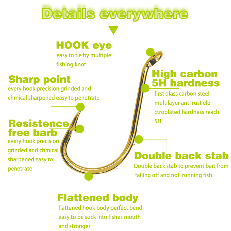 50 قطعة من خطافات الأخطبوط لصي - مراجعة Fishing Hook Circle وسعره